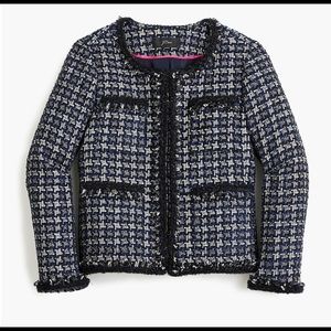 J.Crew Lady Blazer Jacket in Metallic Houndstooth Tweed Size 00
